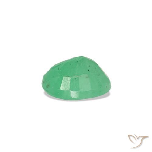 0.32カラットの天然Medium Light-Greenエメラルド（5×4 mm・オーバルカット）