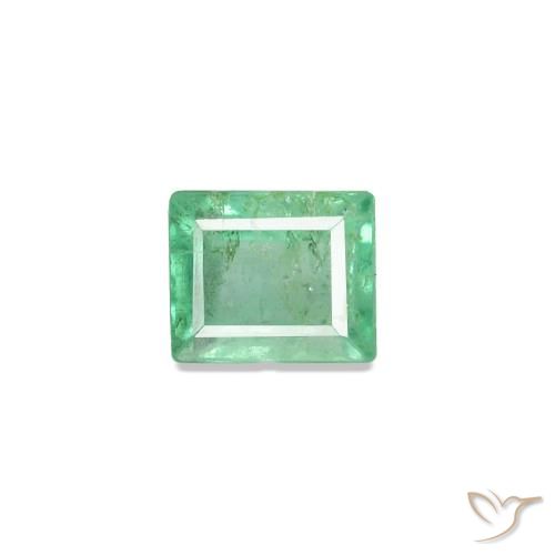 0.15カラットの天然ブルーグリーンエメラルド（3.2×2.8 mm・バゲット）