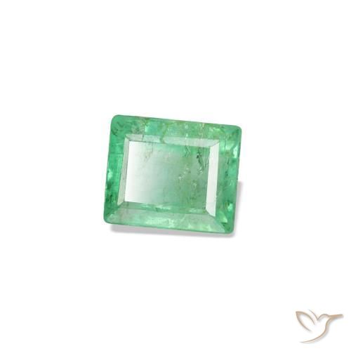 0.15カラットの天然ブルーグリーンエメラルド（3.2×2.8 mm・バゲット）