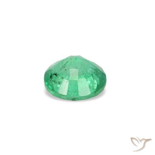 0.16カラットの天然Medium Light-Greenエメラルド（3.59 mm・ラウンドカット）