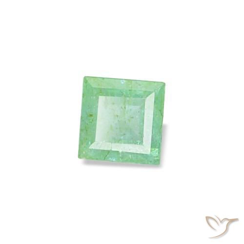 0.09カラットの天然鮮やかなグリーンエメラルド（2.5×2.5 mm・四角）