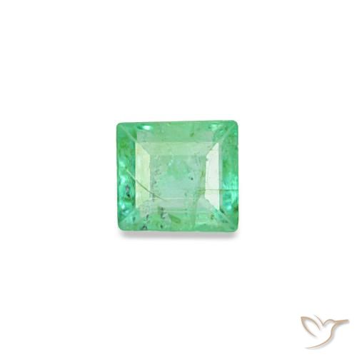 0.12ct 天然 鮮やかなグリーン エメラルド, バゲット, VS-SI, Photo A