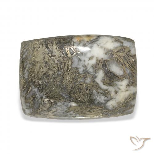 37.54ct 天然 黒がかったブロンズ Feather Pyrite, クッション, オペーク