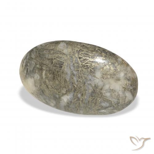 21.25カラットの天然マルチカラーFeather Pyrite、楕円形、オペーク