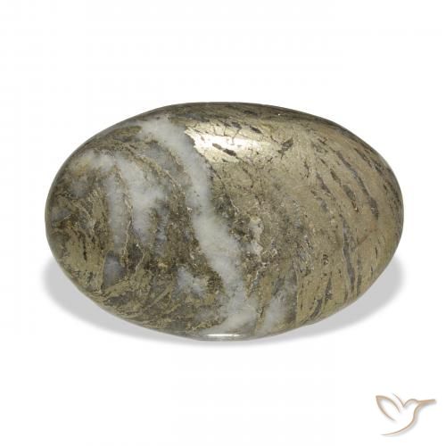 30.90ct 天然 マルチカラー Feather Pyrite, 楕円形, オペーク