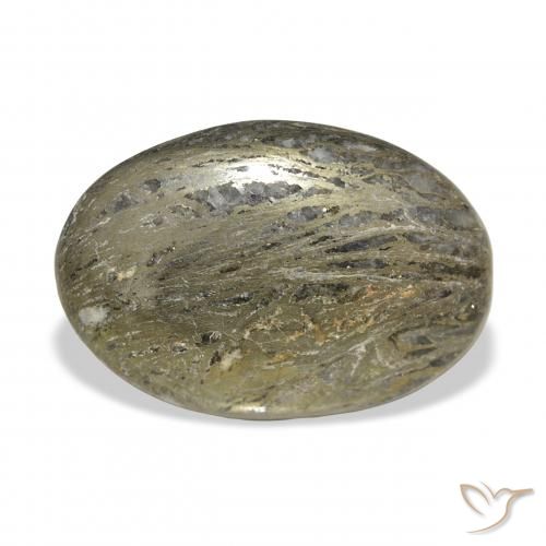34.01ct 天然 マルチカラー Feather Pyrite, 楕円形, オペーク