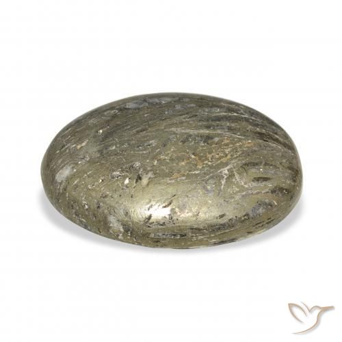 34.01カラットの天然マルチカラーFeather Pyrite、楕円形、オペーク