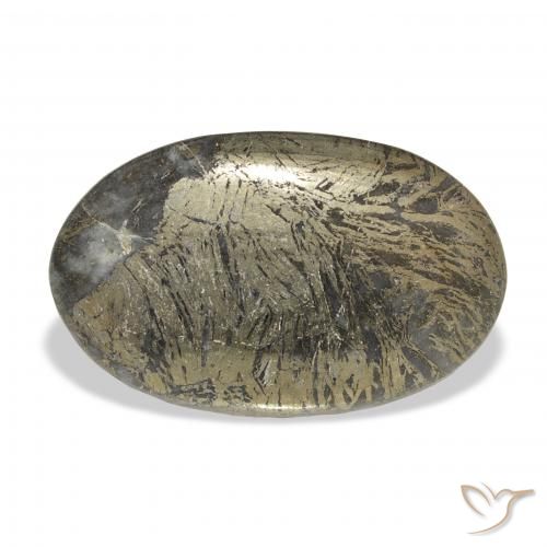 32.74ct 天然 マルチカラー Feather Pyrite, 楕円形, オペーク