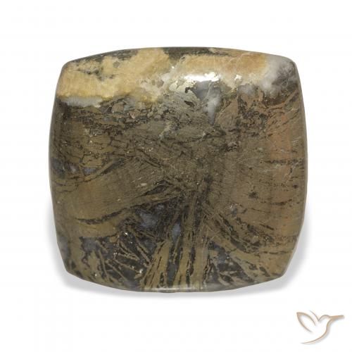 36.45ct 天然 黒がかったブロンズ Feather Pyrite, クッション, オペーク