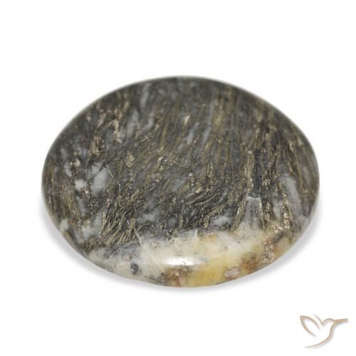 35.90カラットの天然マルチカラーFeather Pyrite、ラウンド、オペーク