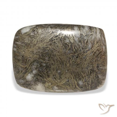 30.63ct 天然 マルチカラー Feather Pyrite, クッション, オペーク
