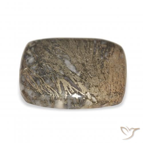 32.54カラットの天然マルチカラーFeather Pyrite、クッション、オペーク