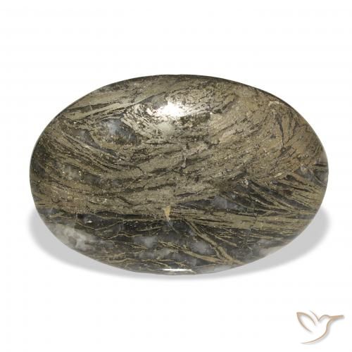 27.23ct 天然 マルチカラー Feather Pyrite, 楕円形, オペーク