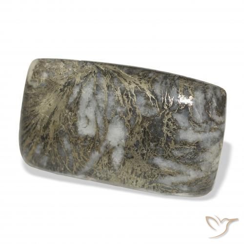 36.96カラットの天然マルチカラーFeather Pyrite、クッション、オペーク
