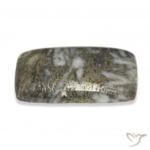 36.96カラットの天然マルチカラーFeather Pyrite、クッション、オペーク
