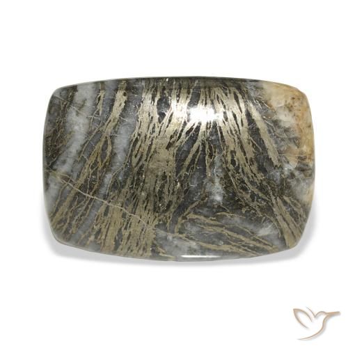 25.34ct 天然 マルチカラー Feather Pyrite, クッション, オペーク