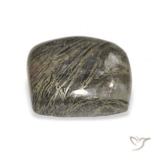 12.76カラットの天然マルチカラーFeather Pyrite、クッション、オペーク