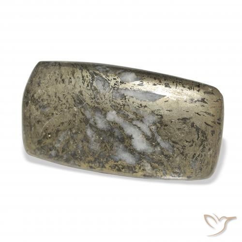 32.65カラットの天然マルチカラーFeather Pyrite、クッション、オペーク