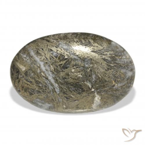 34.99ct 天然 マルチカラー Feather Pyrite, 楕円形, オペーク