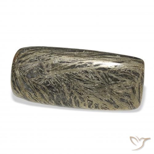 28.89カラットの天然マルチカラーFeather Pyrite、クッション、オペーク
