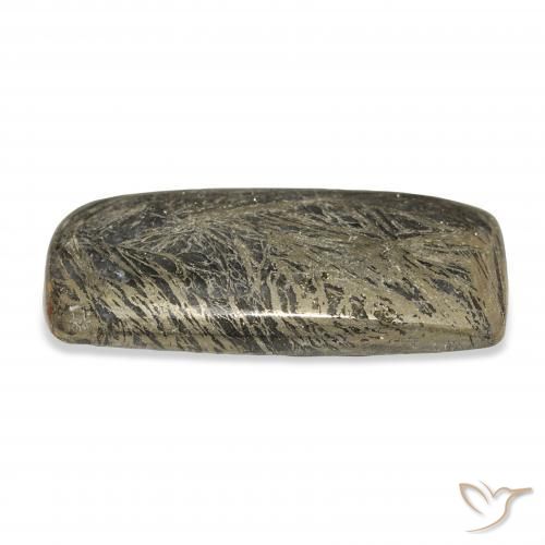 28.89カラットの天然マルチカラーFeather Pyrite、クッション、オペーク