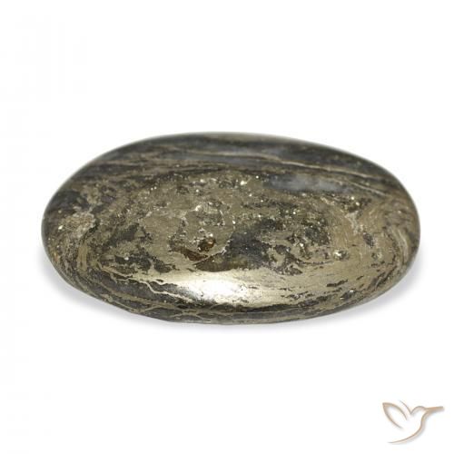 14.09カラットの天然マルチカラーFeather Pyrite、楕円形、オペーク