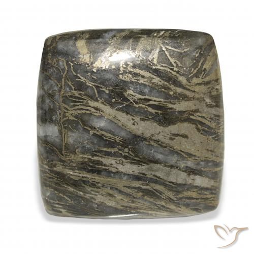 28.75ct マルチカラー Feather Pyrite, クッション, オペーク