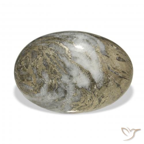 22.73ct 天然 マルチカラー Feather Pyrite, 楕円形, オペーク