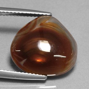 8.20カラットの天然マルチカラーファイアーアゲート（15.5×14.6 mm・透明）