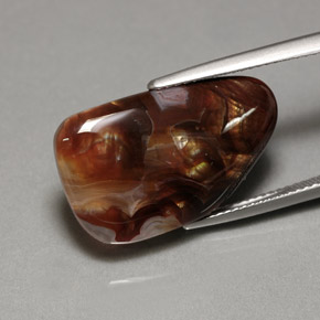 11.86カラットの天然マルチカラーファイアーアゲート（22.7×13.8 mm・透明）