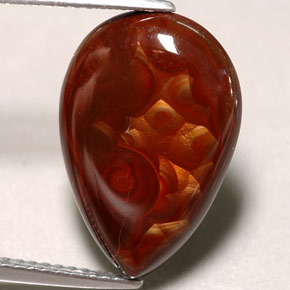 4.68カラットの天然マルチカラーファイアーアゲート（17.3×11.7 mm・透明）