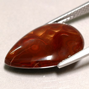 4.68カラットの天然マルチカラーファイアーアゲート（17.3×11.7 mm・透明）