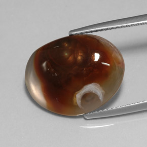 8.25カラットの天然マルチカラーファイアーアゲート（18.1×14.1 mm・透明）