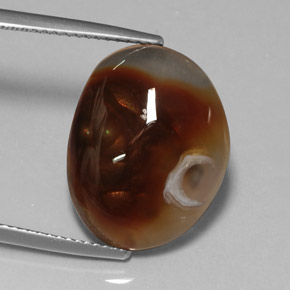 8.25カラットの天然マルチカラーファイアーアゲート（18.1×14.1 mm・透明）