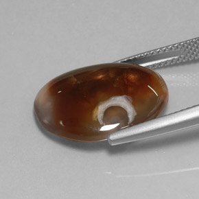 8.25カラットの天然マルチカラーファイアーアゲート（18.1×14.1 mm・透明）