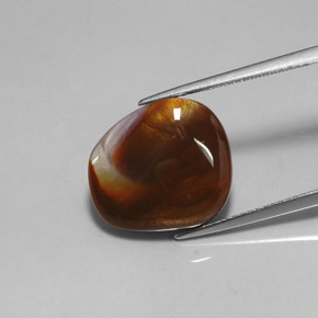 7.61カラットの天然マルチカラーファイアーアゲート（15.4×14 mm・透明）