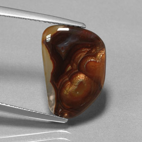 5.78カラットの天然マルチカラーファイアーアゲート（16.9×11.7 mm・透明）