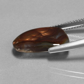 5.78カラットの天然マルチカラーファイアーアゲート（16.9×11.7 mm・透明）