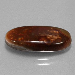 4.87カラットの天然マルチカラーファイアーアゲート（18×8.7 mm・透明）