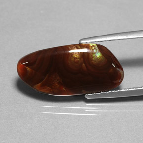 6.59カラットの天然マルチカラーファイアーアゲート（20.8×10 mm・透明）