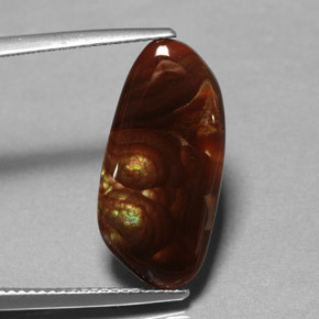 6.59カラットの天然マルチカラーファイアーアゲート（20.8×10 mm・透明）