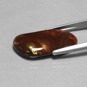 6.59カラットの天然マルチカラーファイアーアゲート（20.8×10 mm・透明）