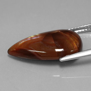 7.15カラットの天然マルチカラーファイアーアゲート（20.2×12 mm・透明）