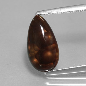 2.18カラットの天然マルチカラーファイアーアゲート（12.9×7 mm・洋梨の形）
