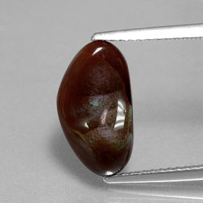 2.44カラットの天然マルチカラーファイアーアゲート（13.7×7.6 mm・ファンシーシェイプ）