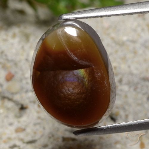 4.44ct 天然 マルチカラー ファイアアゲート, ファンシー, 半透明