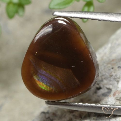 3.36ct 天然 マルチカラー ファイアアゲート, ファンシー, 半透明