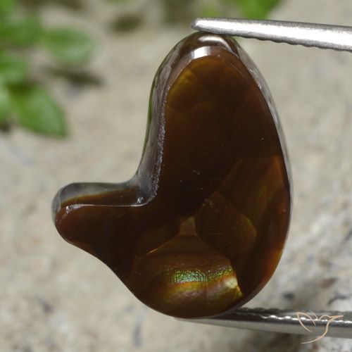 6.76ct 天然 マルチカラー ファイアアゲート, ファンシー, 半透明