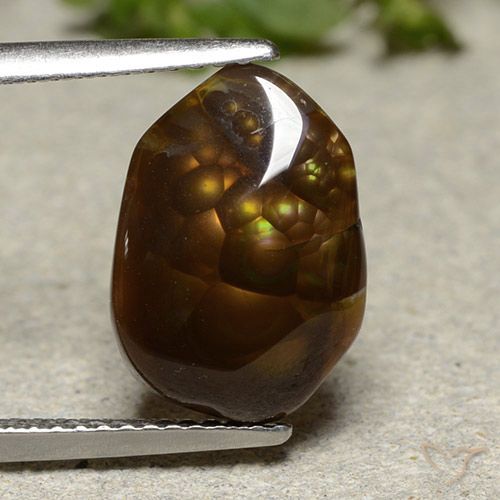 4.26ct 天然 マルチカラー ファイアアゲート, ファンシー, 半透明