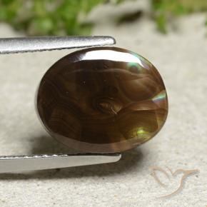 5.15カラットの天然マルチカラーファイアアゲート、オーバルカット、オペーク